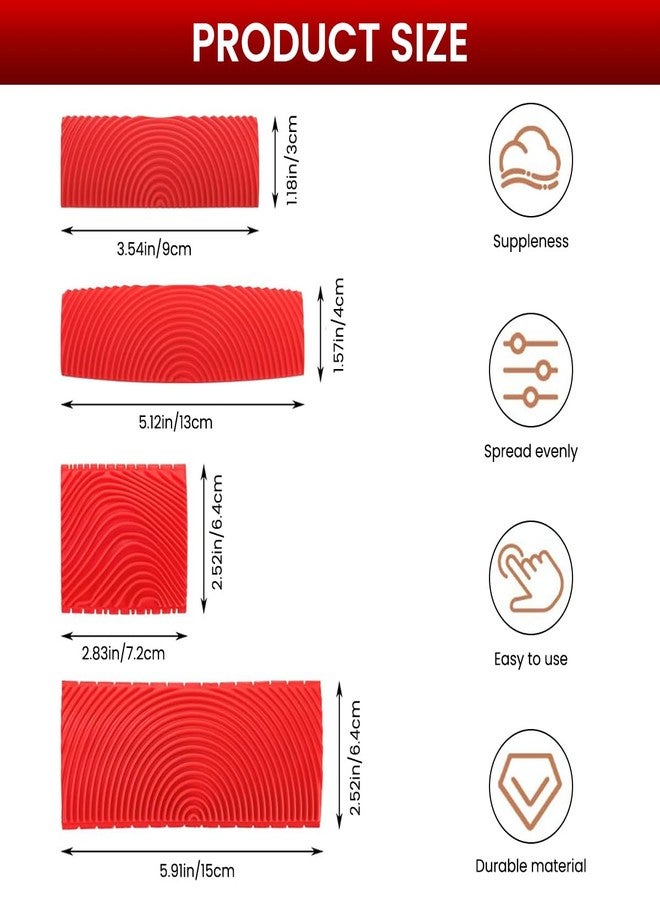 Serplex مجموعة أدوات Serplex® المكونة من 4 قطع من بكرات نقش الخشب، بأحجام متعددة، مصنوعة من مادة PVC، مع مشط، تصميم 2 في 1 للطلاء، وتشطيب الأثاث، وديكور المنزل، والجدران، والأبواب، وتأثيرات نسيج الخشب الإبداعية. - Image 2